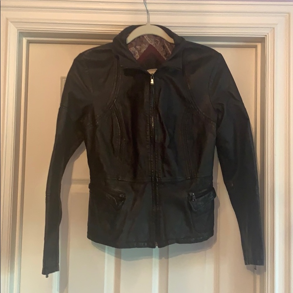 Black leather jacket
